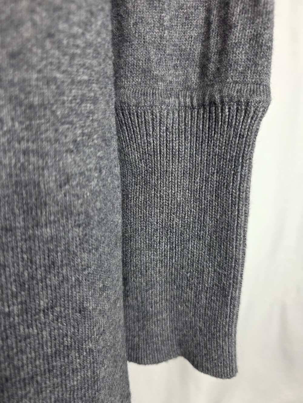 Nurture Cozy Gray Cashmere Blend Open Front Cardigan S Shawl Collar Quiet Luxury - Picture 8 of 9